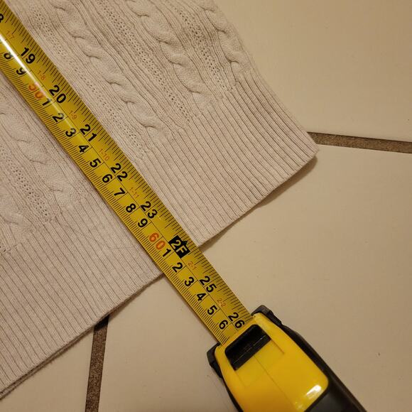 Sonoma 100% Cotton Cable Knit Sweater Women's L Beige V-Neck Pullover Top - Picture 11 of 11